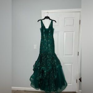 First Lady Boutique Haute Couture Emerald Green Dress Size 6